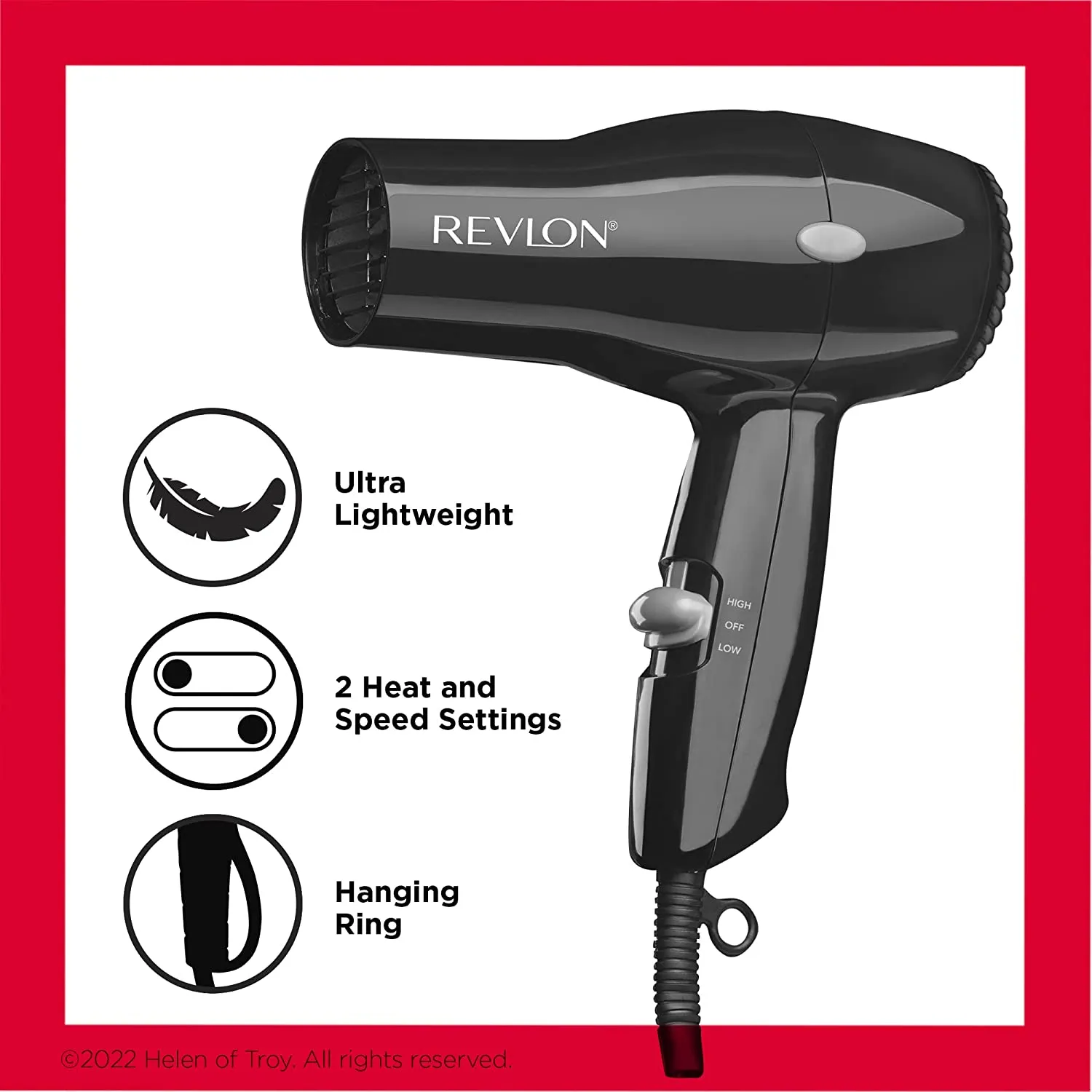 Secador De Pelo Revlon 1875w Ligero Y Compacto Negro