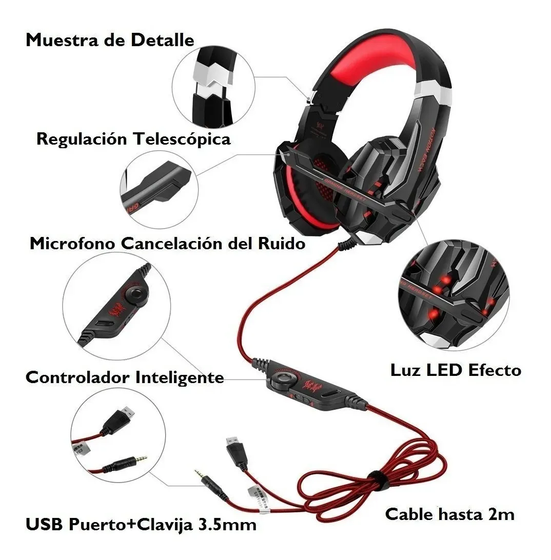 Audifono Diadema Cascos Gamer Pro2 Para Ps4 Y Xbox One