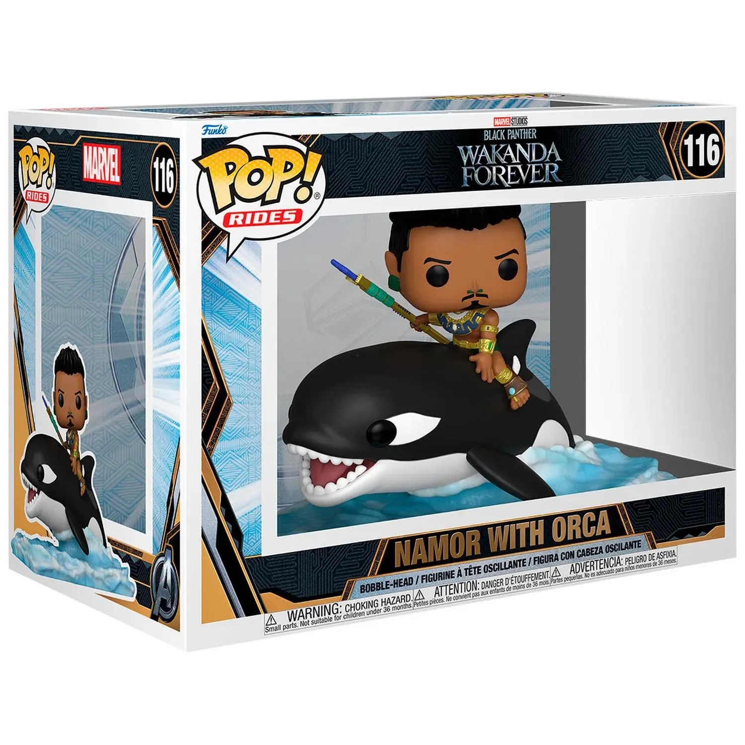 Funko Pop Rides. Wakanda Forever. Namor With Orca # 116