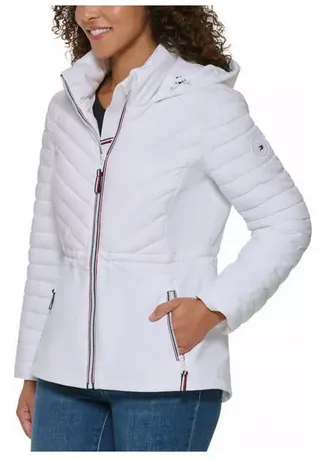 Chaqueta Tommy Hilfiger 100% Original Impermeable Mujer Talla L Blanco 