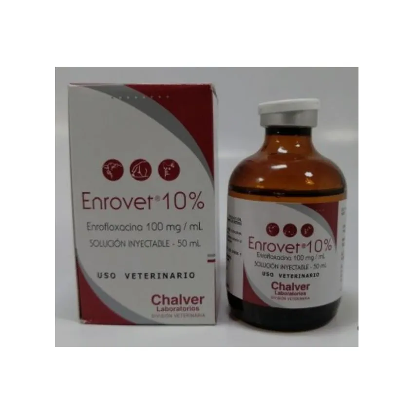 Enrovet 10 Antibiotico Inyectable Bovinos Porcinos Aves 50Ml