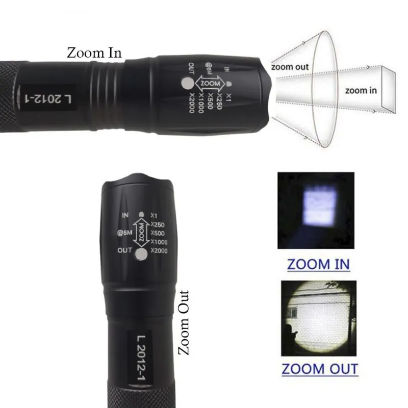 Linterna Recargable Luz LED 5 modos Zoom Power Style L2012-1