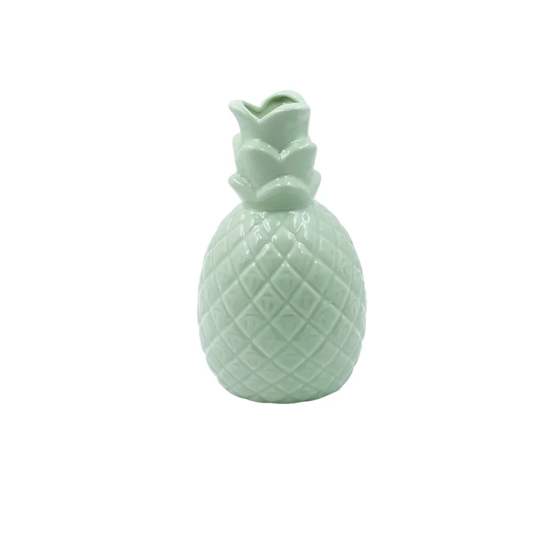 Piña Decorativa Mediana Verde Sage En Ceramica