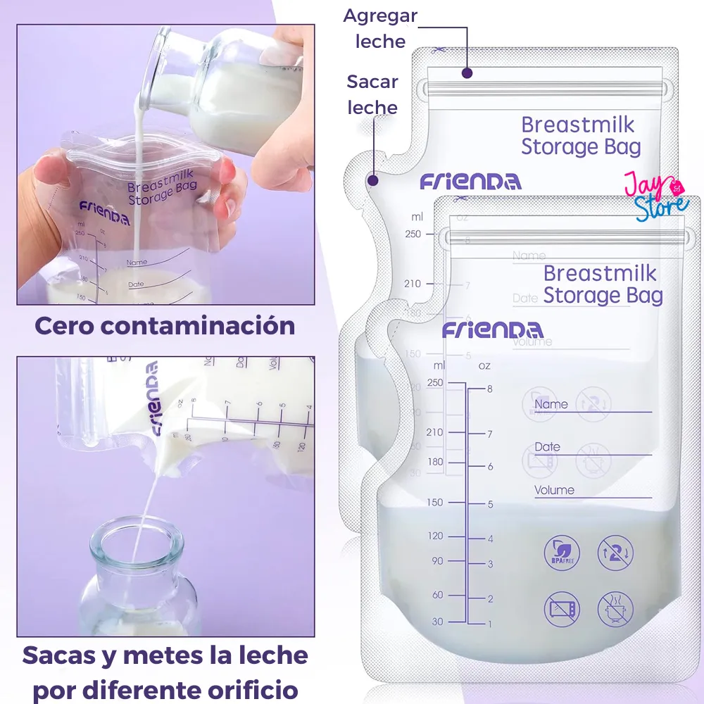 Setx50 Bolsas De Almacenamiento De Leche Materna Hermético