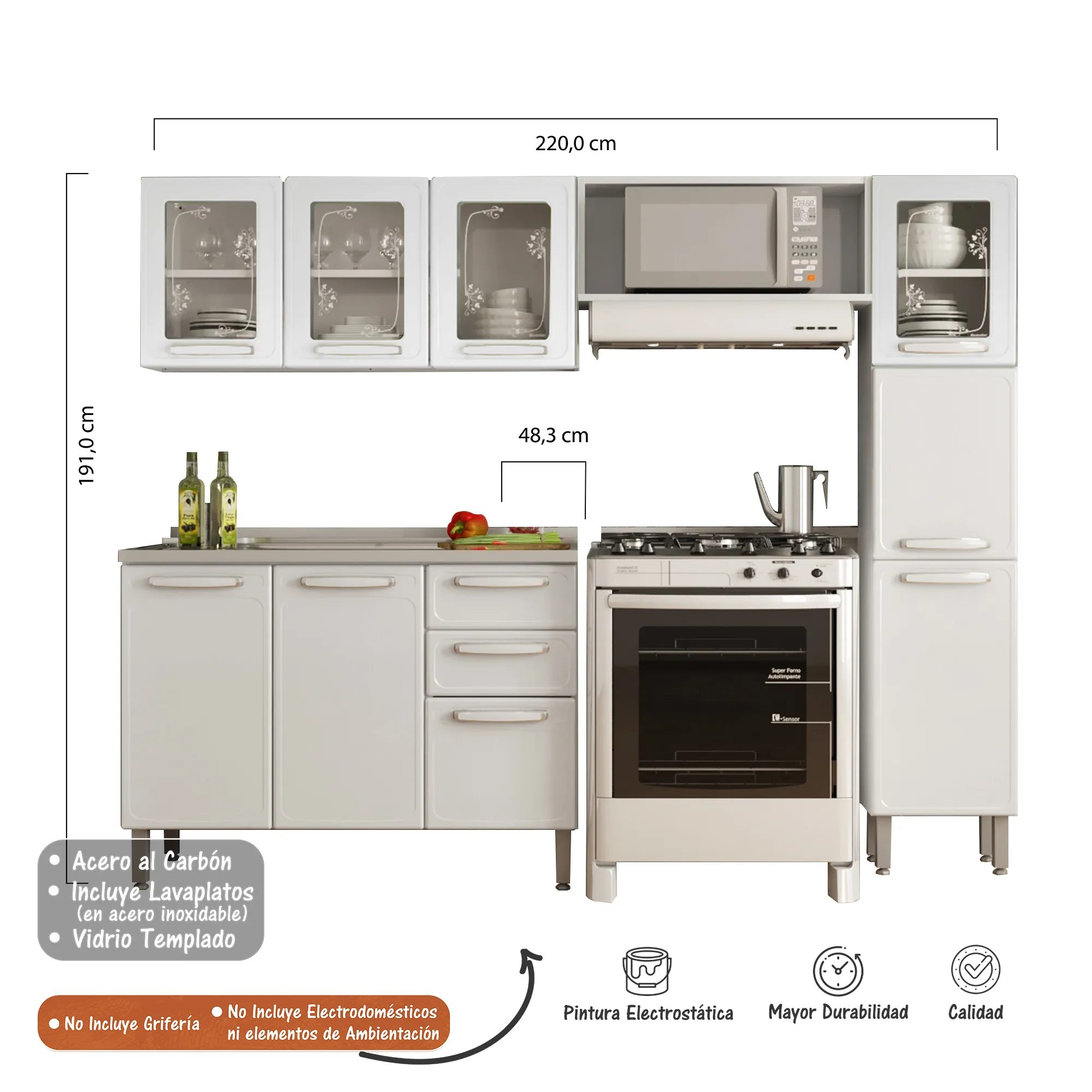 Cocina Integral Evidence Bertolini Color Blanco