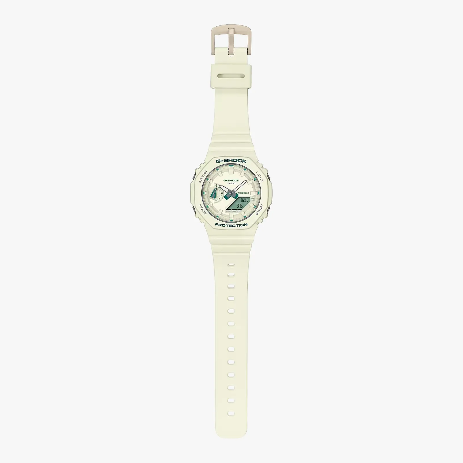 Reloj Mujer Original Casio Gma-s2100ga-7adr G-shock Color De La Correa Blanco Color Del Bisel Blanco Color Del Fondo Blanco