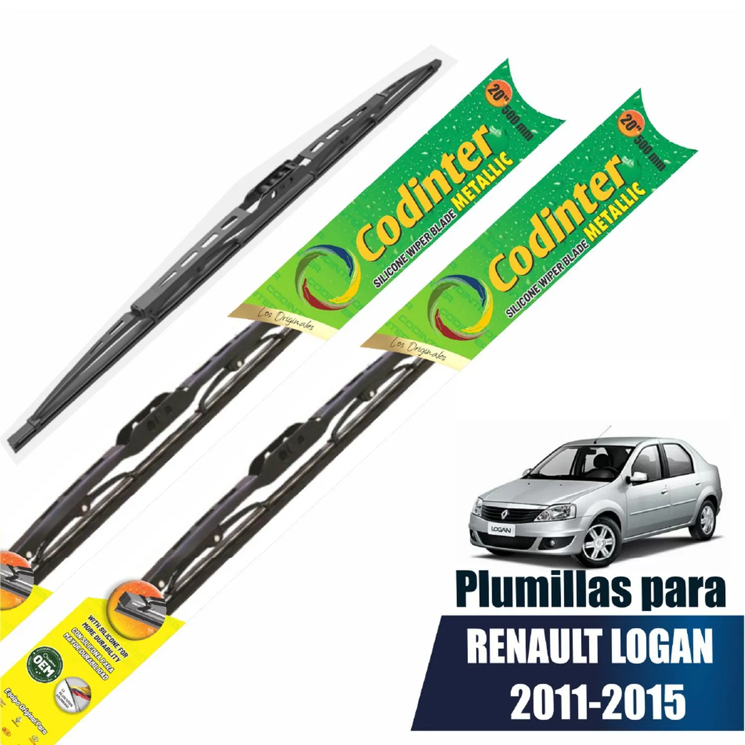 Par Plumillas Codinter SWB Metallic Renault Logan 20"| 20"