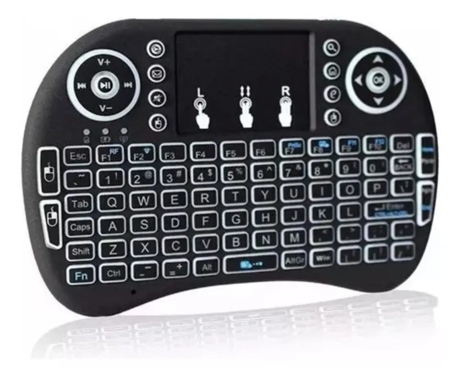 Mini Teclado Inalámbrico Android Smart Tv Iluminado Tvbox