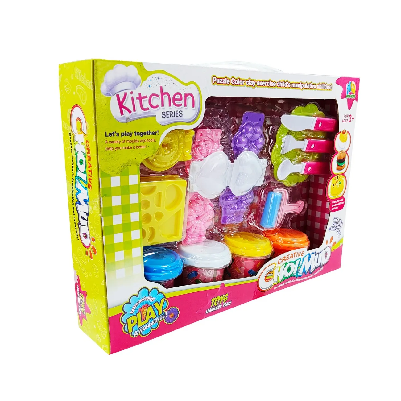 Set / Kit Chef Cocina Preparaciòn Comida Plastilina Juguete