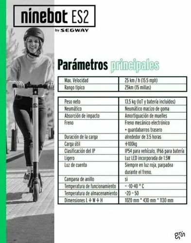 Patineta Electrica Scooter Ninebot Segway Es2