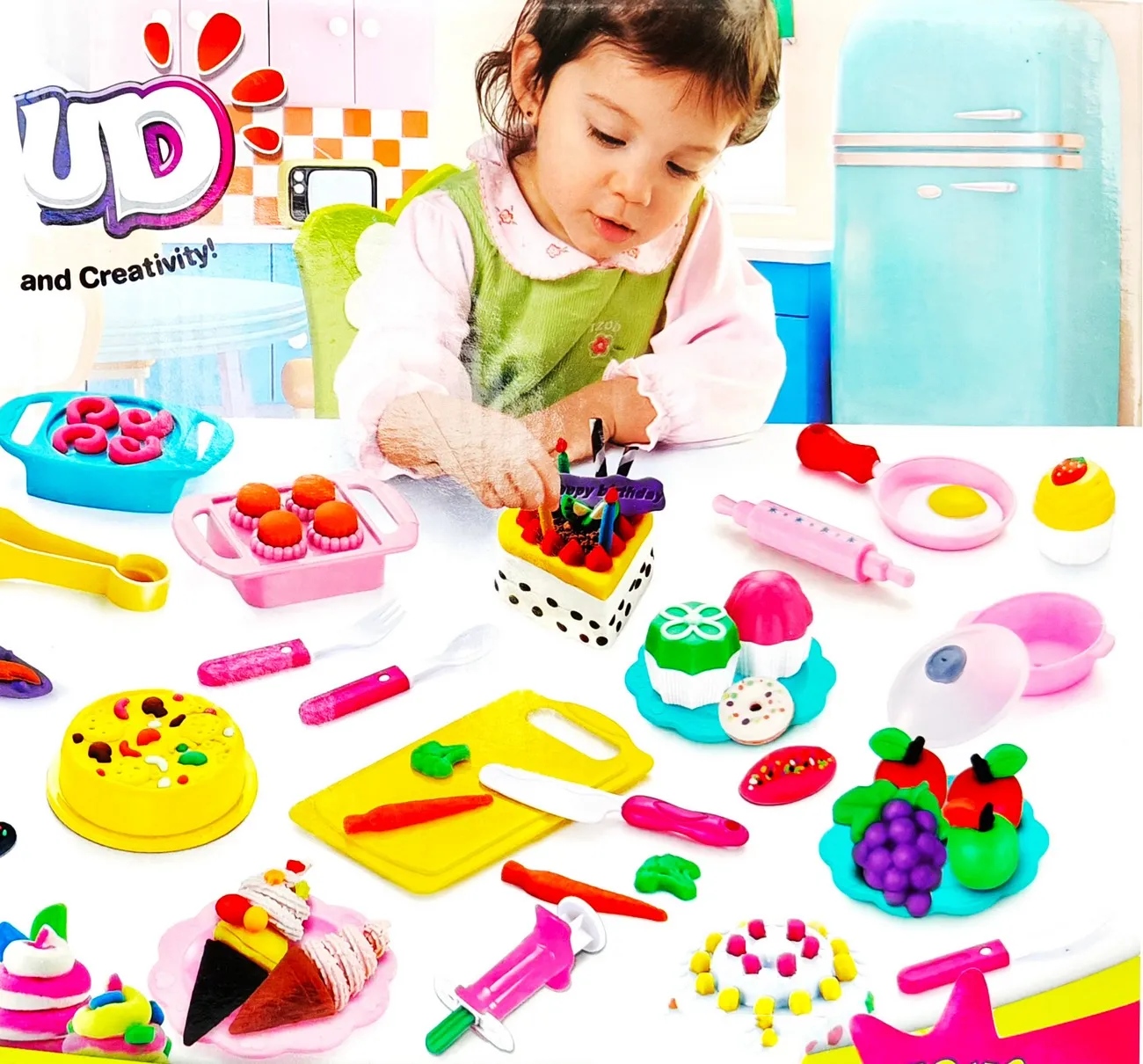 Set / Kit Chef Cocina Preparaciòn Comida Plastilina Juguete