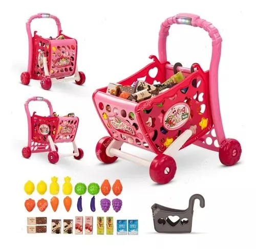 Carrito Mercado Juguete Rosa Niñas