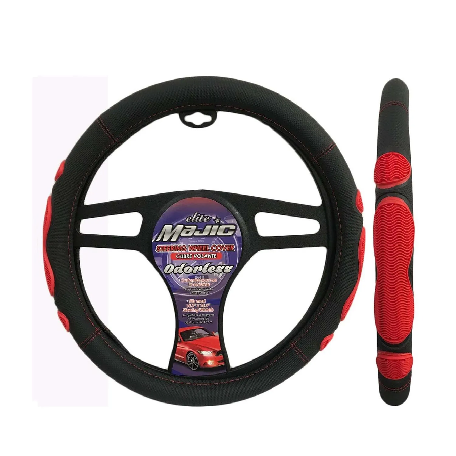 Cubre Volante Power Grip Negro/Rojo