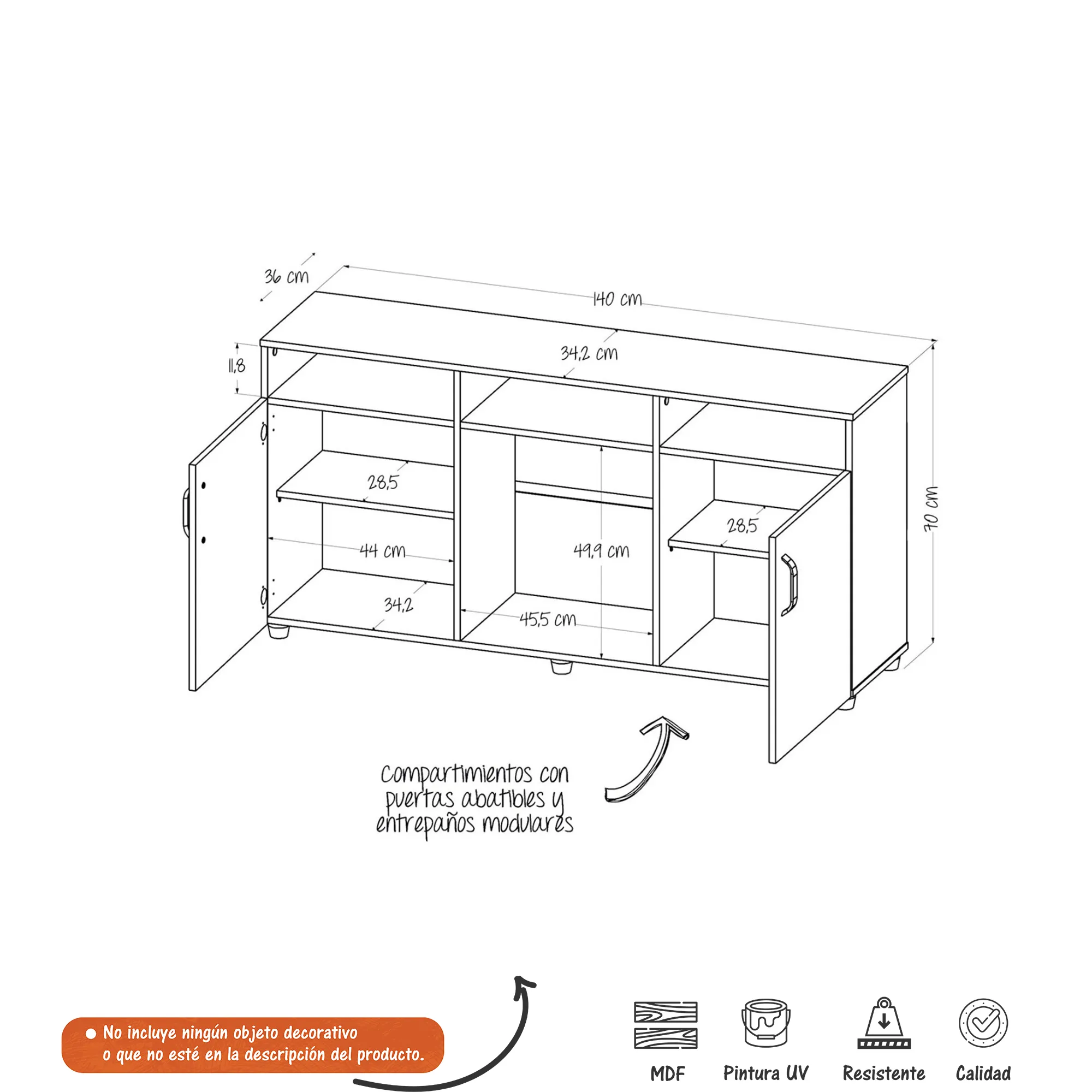 Mesa De Tv Mueble Televisor Urban Bertolini - Caramelo