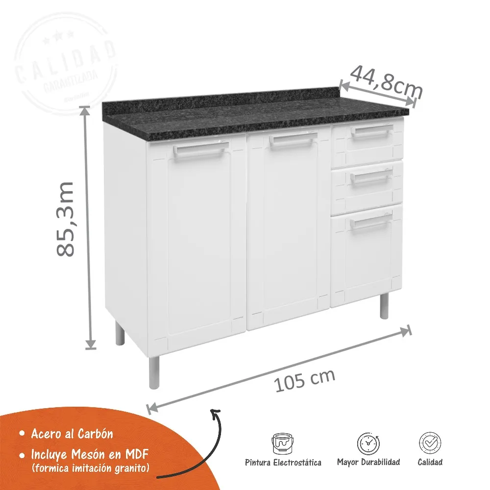 Mueble Inferior 1,05m Bertolini Multipla Con Mesón