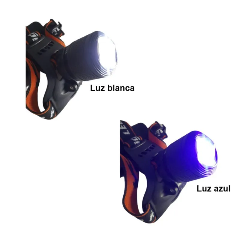 Linterna Frontal Correa Cabeza Recargable Zoom Luz Blanca XQ-33