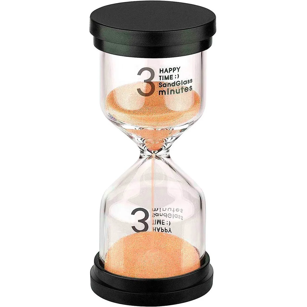 Reloj De Arena 3 Minutos Temporizador Base Negra Decoraciòn