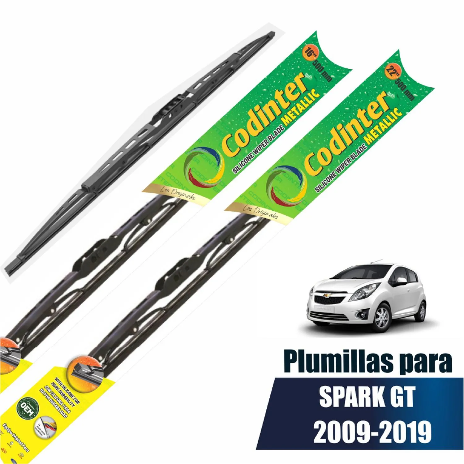 Par Plumillas Codinter SWB Metallic Chevrolet Spark GT 16" |22"