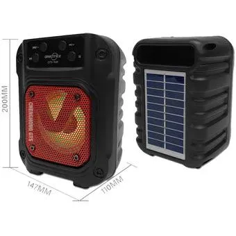 Parlante Bluetooth Altavoz Portatil Panel Solar 3in Luz LED GTS-1628