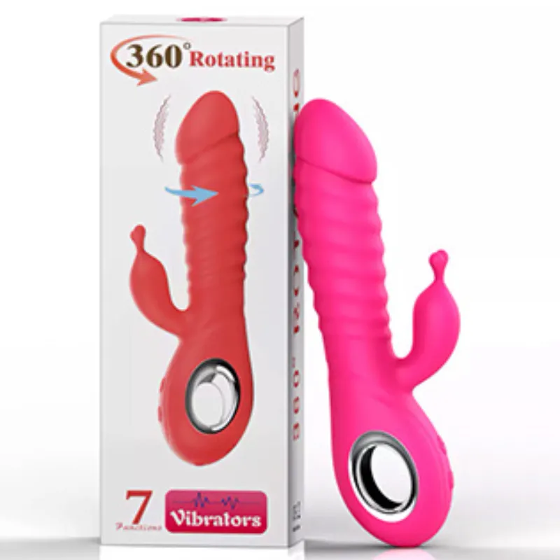 Vibrador consolador doble estimulación giratorio 360° con calefacción