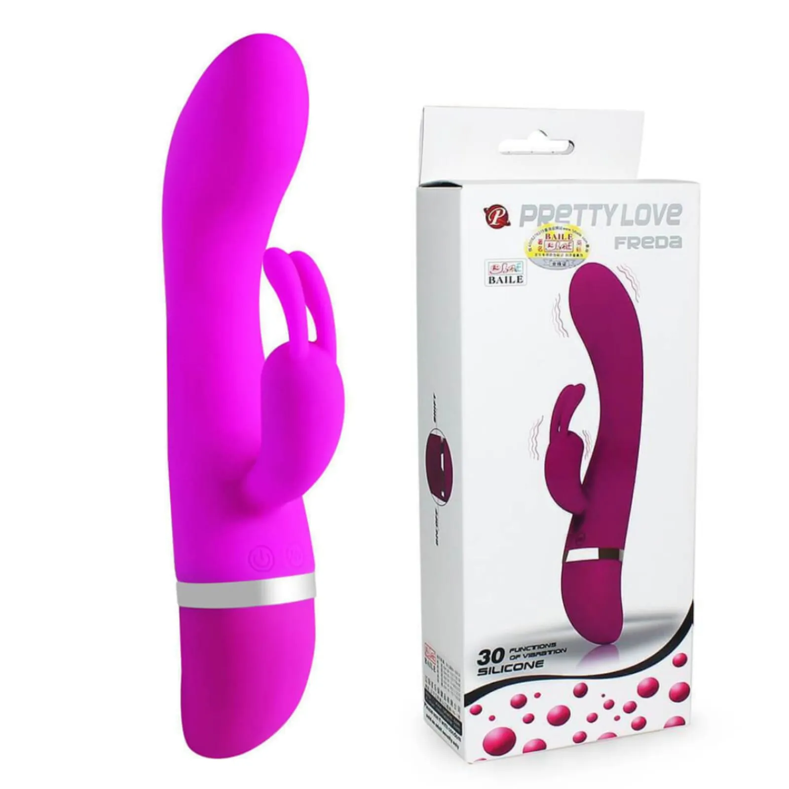 Vibrador Doble Estimulación Clitoris y Punto G Freda ( 2 Pilas AAA (No Incluidas)