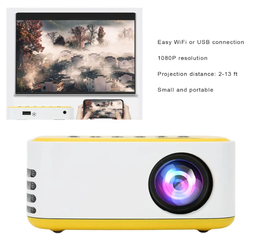 Mini Proyector Led Video Con Wifi, Hdmi, Usb, Av