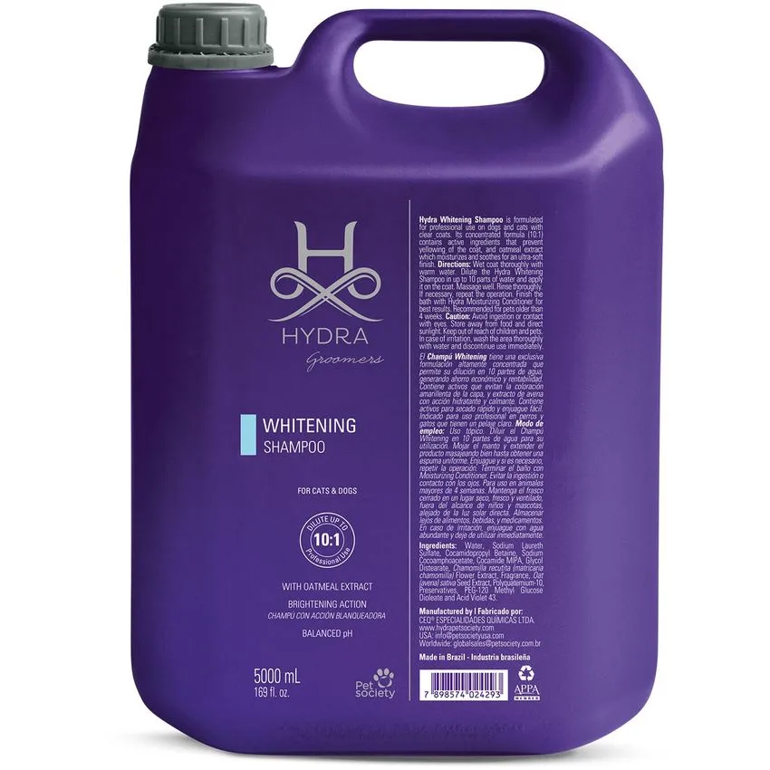 Shampoo Blanqueador Perro Gato Hydra Pro Whitening 5 L