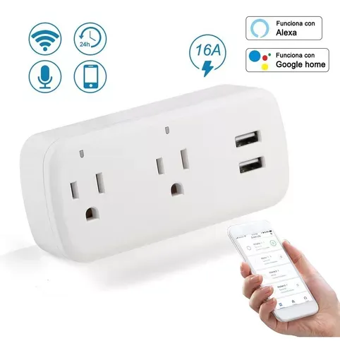 Enchufe Inteligente Doble 2 USB Conexión Wifi Smart Plug