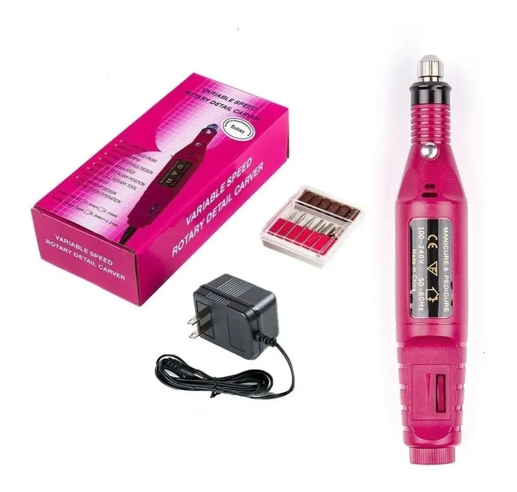 Kit Pulidor De Uñas Eléctrico Removedor Acrílico Manicure