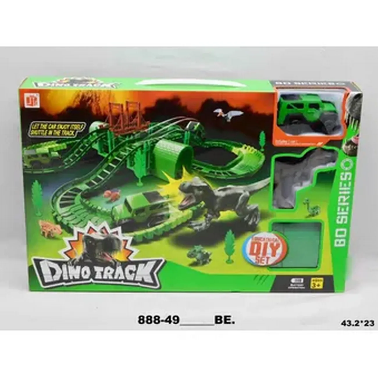 Pista De Tiranosaurio Rex Dinosaurio Carro Juguete + Bateria