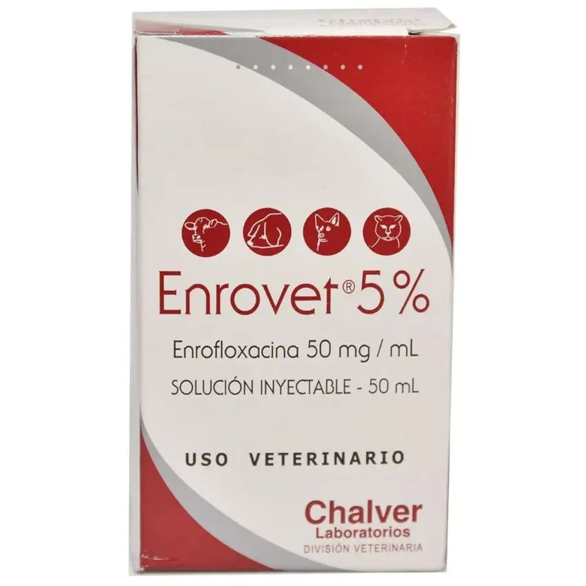 Enrovet 5 Antibiotico Inyectable Perros Gatos 50Ml