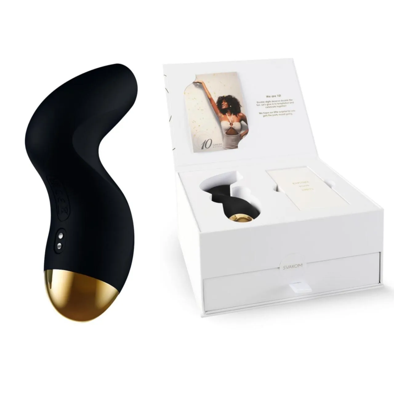 Succionador De Clítoris Vibrador Svakom Combo Pulse Pure + Antifaz + Vendas + 2 Sachet Lubricante Gratis