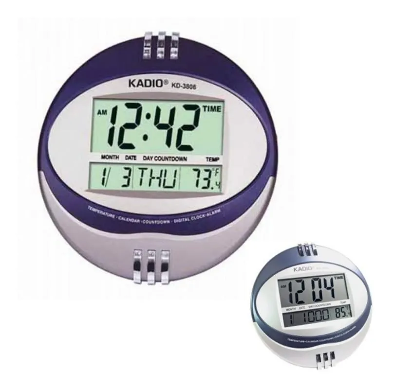 Reloj Digital Ovalado Alarma Tempe Fecha De Pared