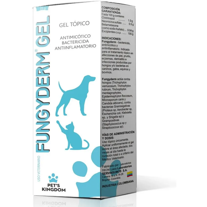 Fungyderm Gel Antimicotico Bactericida Piel Y Oidos Perros Gatos 35G