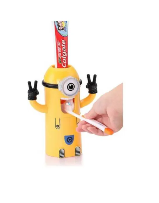 Dispensador De Crema Dental Minions Para Niños Porta Cepillo