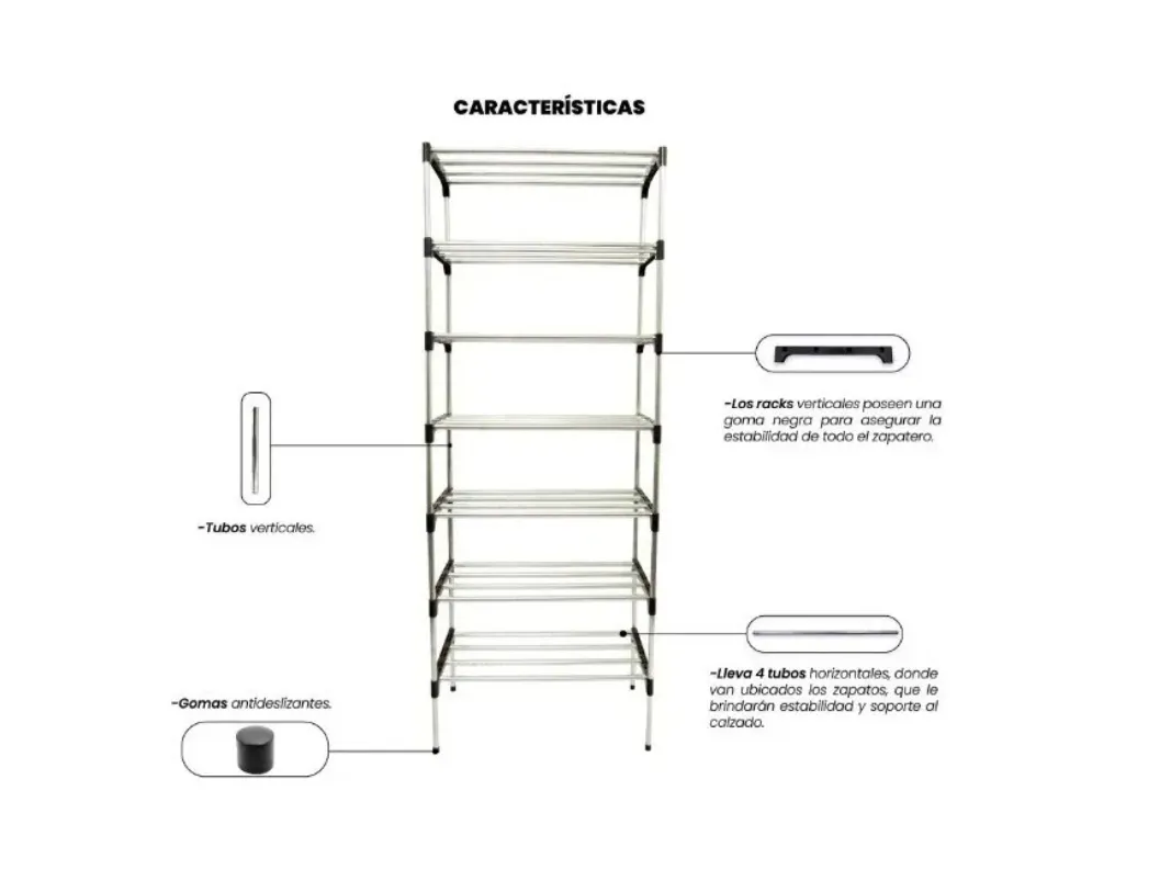 Zapatero 7 Niveles Organizador De Zapatos Estante Shoe Rack