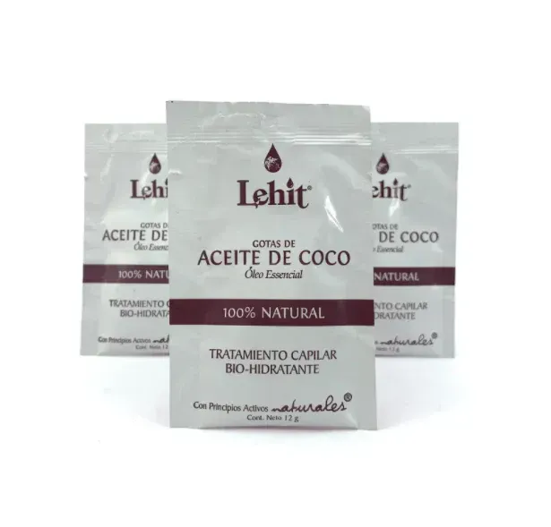 Tratamiento Capilar Oleo Esencial Gotas Aceite de Coco - Sachet Lehit 12gr