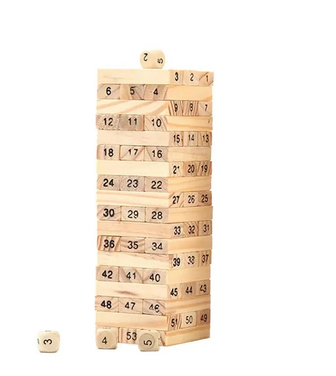 Jenga Tipo Torre Grande Madera Bloques 48pc Dados Juego Mesa