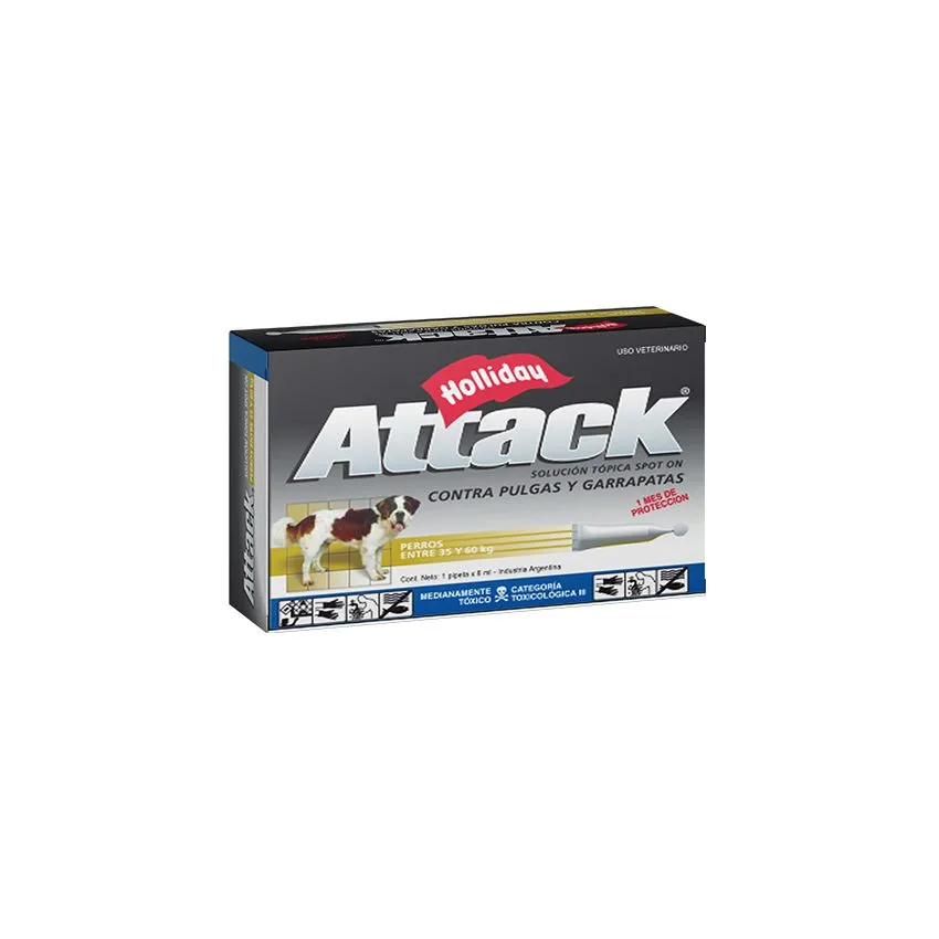 Attack Perros Pipeta Control Pulgas Garrapatas 6ml