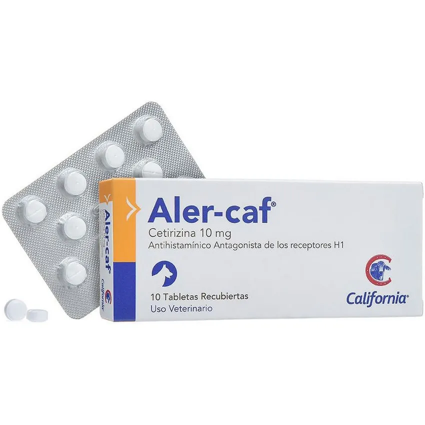 Aler-Caf Antihistamínico 10Mg  Perros X 10 Tabletas