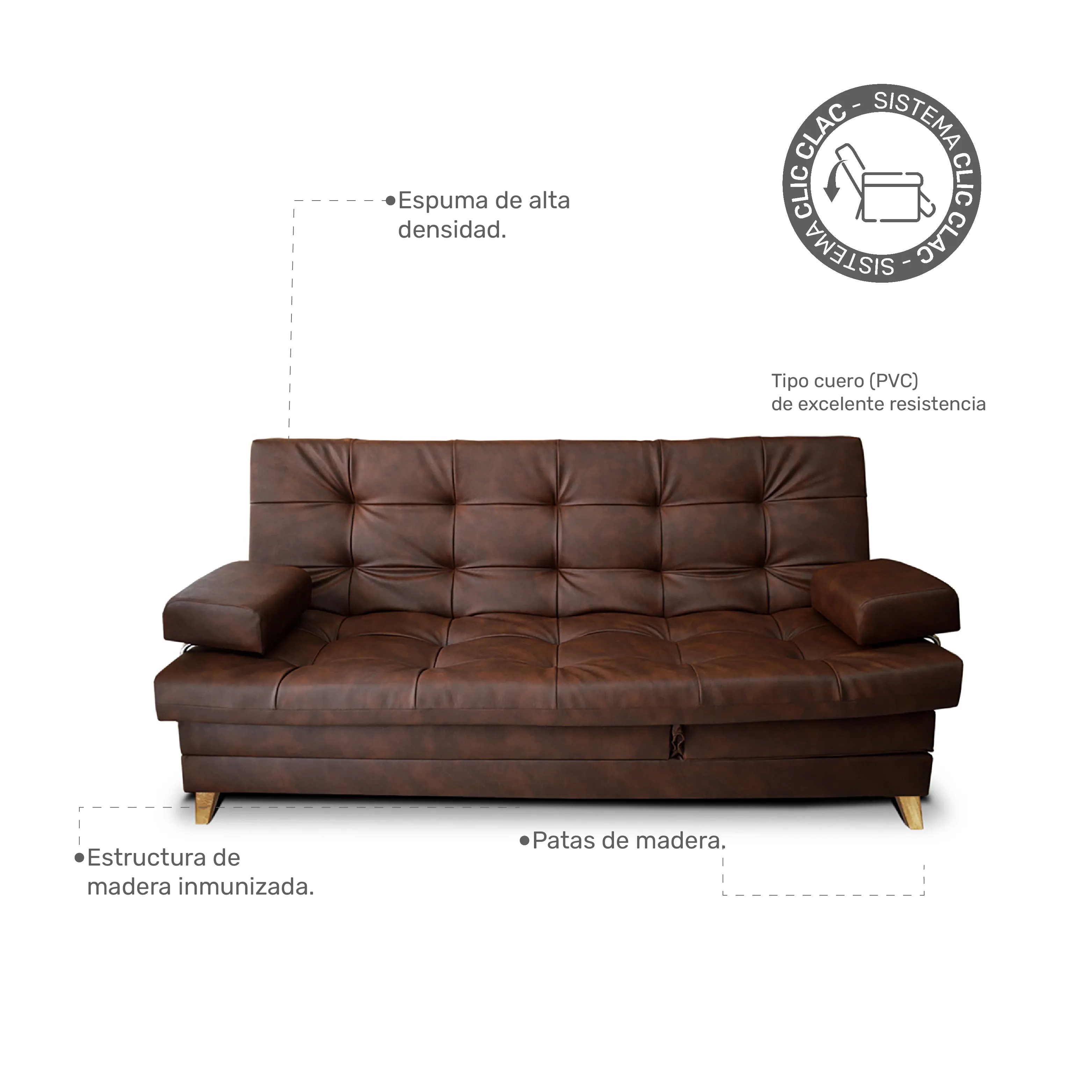 Sofa Cama Suave Color Marron