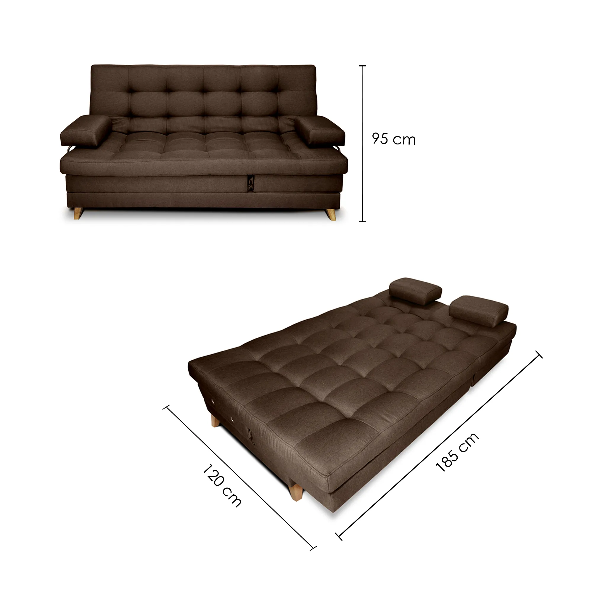 Sofa Cama Suave Marron