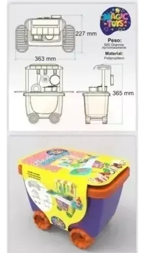 Cocinita Tipo Carrito Infantil 22 Pzs + Sticker + Accesorios