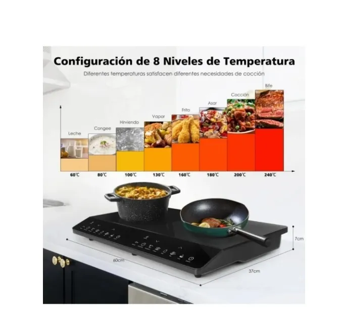 Estufa De Inducción 2 Puestos Estufa Dos Puestos Digital