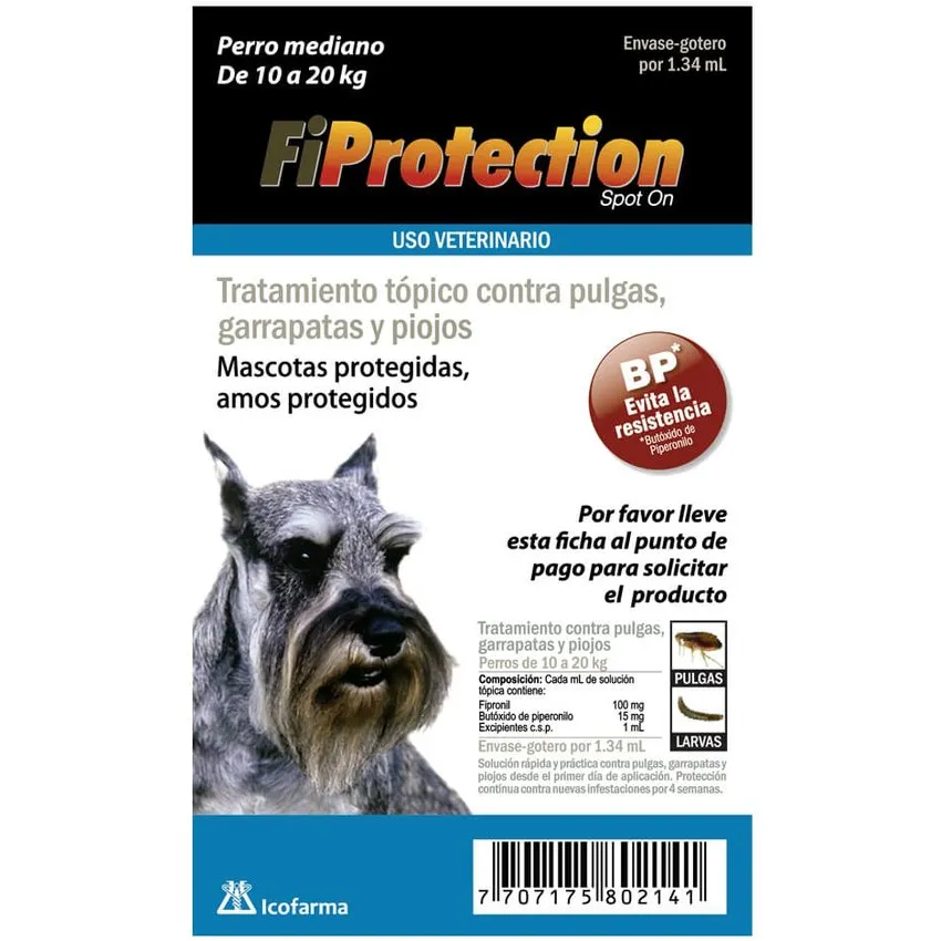 Fiprotection Control Pulgas Garrapatas Perros 10-20Kg 1.34Ml