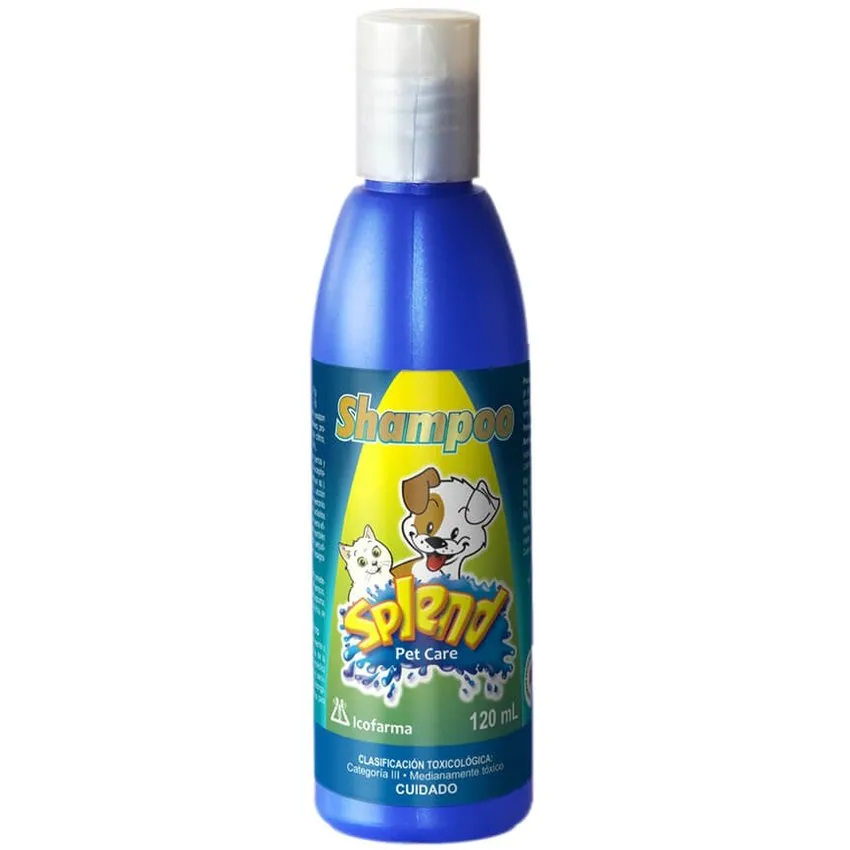 Splend Shampoo Insecticida Pulgas Garrapatas Perros Gatos 120Ml