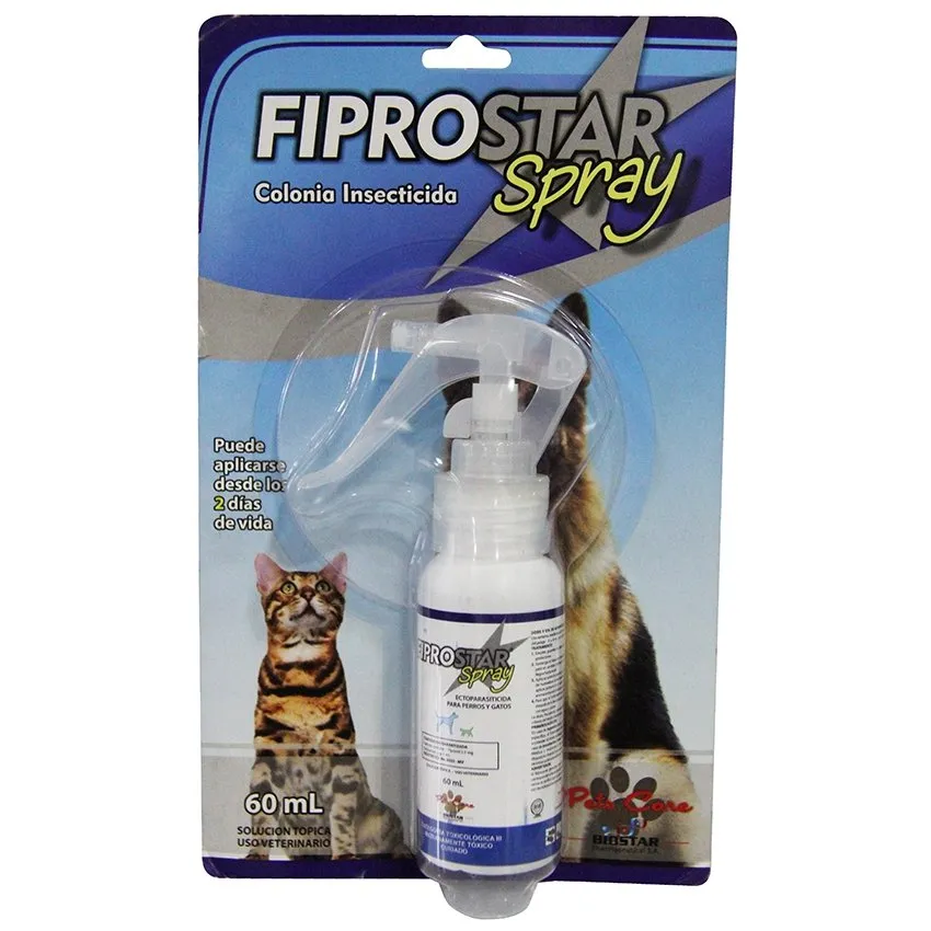 Fiprostar Spray Insecticida Pulgas Garrapatas Perros Gatos 60Ml