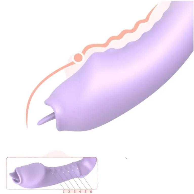 Vibrador Doble Estimulacion Punto G Panty Lengua Con Control Inalámbrico Purple