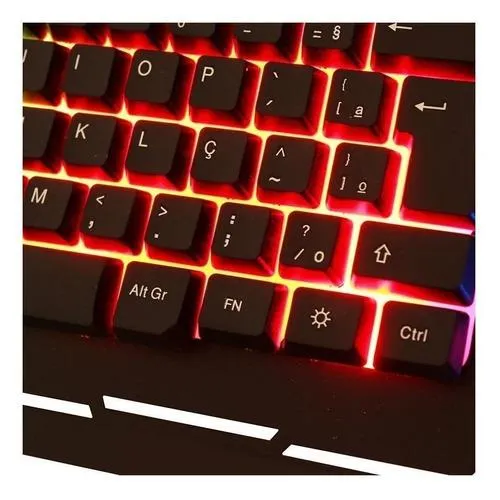 Teclado gamer Weibo WB-539 QWERTY español España color negro con luz 3 colores