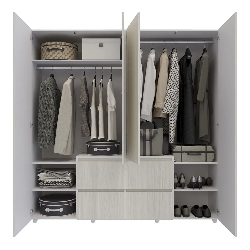 Armario Closet Bertolini Color Blanco Con Niebla